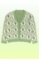 PLUS SIZE Cactus tiled knit cardigan